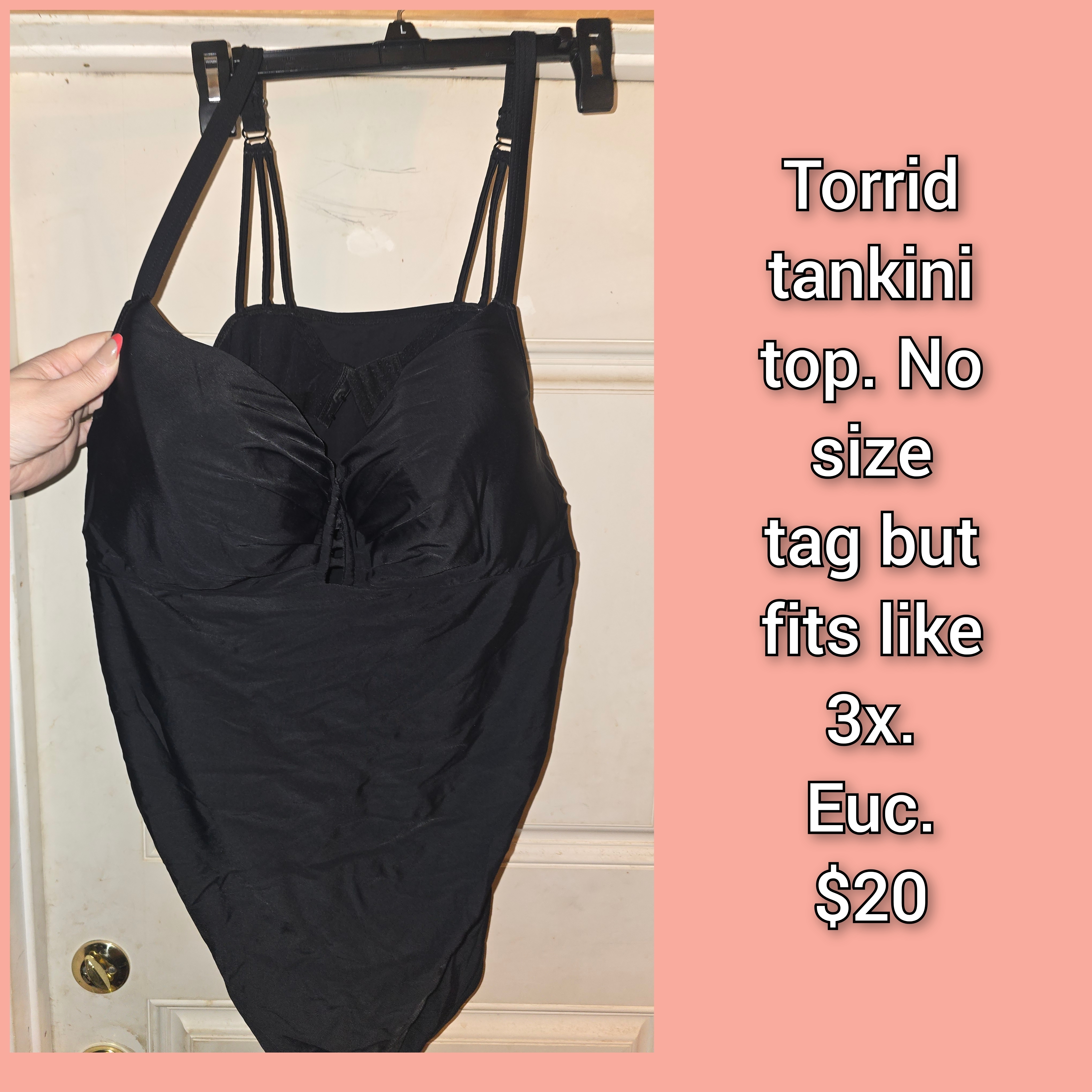 Torrid Elegant Black Tankini Top